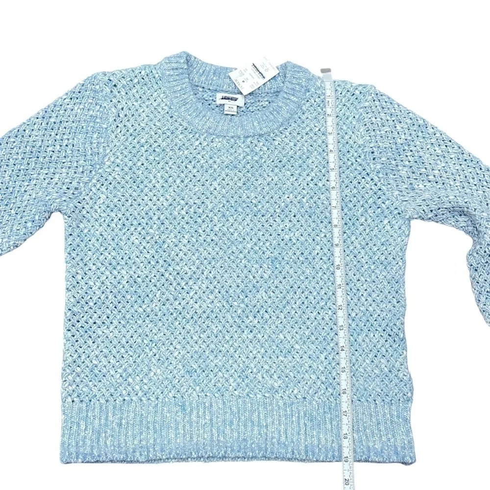 NEW J. CREW Factory Honeycomb-stitch‎ crewneck sweater in light blue Size XS